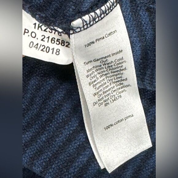 Vineyard Vines Men’s Medium Striped Blue 1/3 Zip Sweater Pima Cotton Pullover - Picture 4 of 11